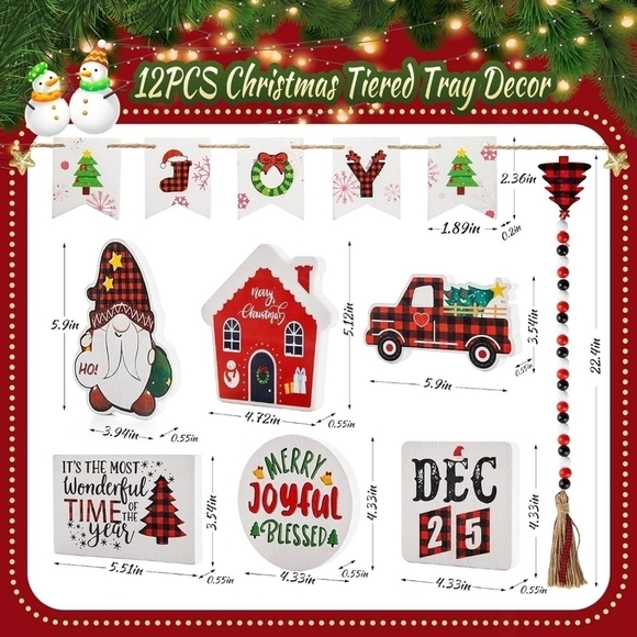 Christmas Tiered Tray Decor - Picture 5 of 8